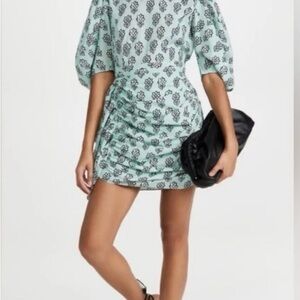 RHODE Light Green Floral Mini Dress